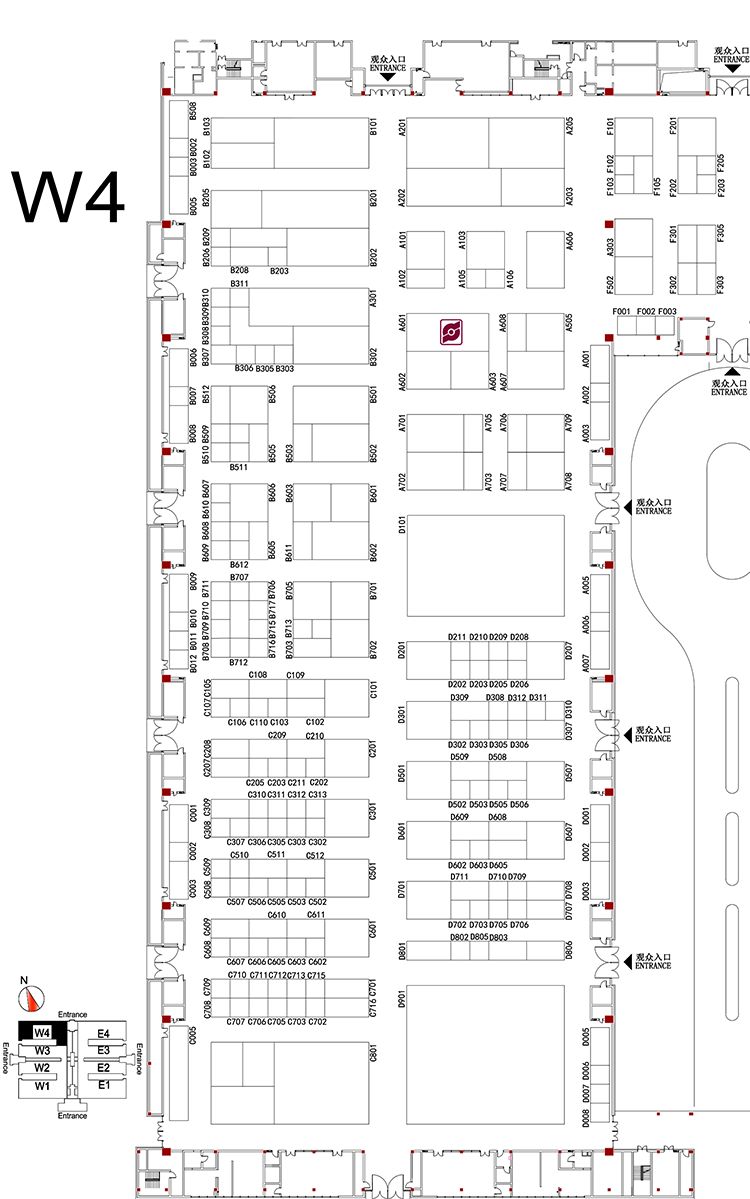 第十四屆中國國際機床工具展覽會（CIMES2018）W4展館展位圖
